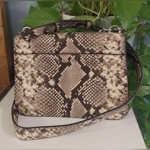 Michael Kors Black and Cream Snakeskin Crossbody Bag
